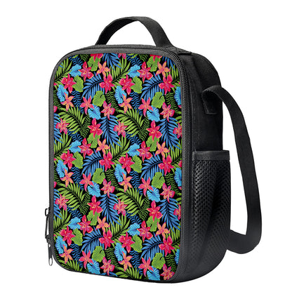 Hawaiian Floral Pattern Print Crossbody Lunch Bag