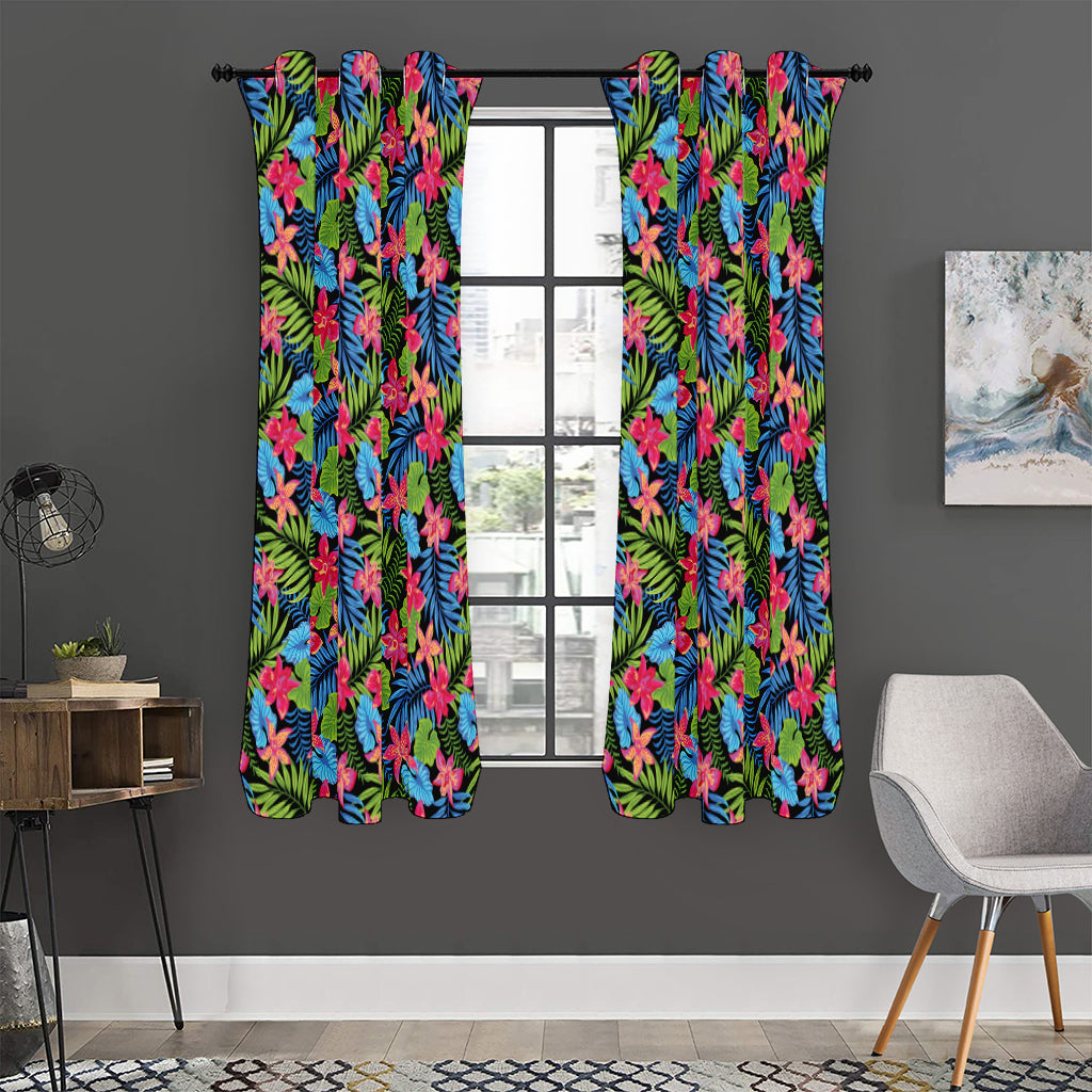 Hawaiian Floral Pattern Print Curtain