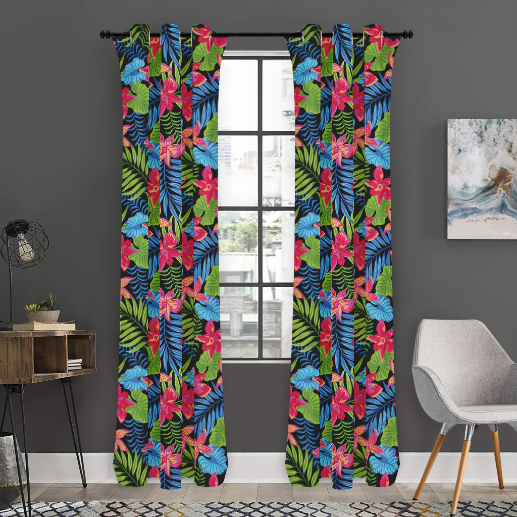 Hawaiian Floral Pattern Print Curtain