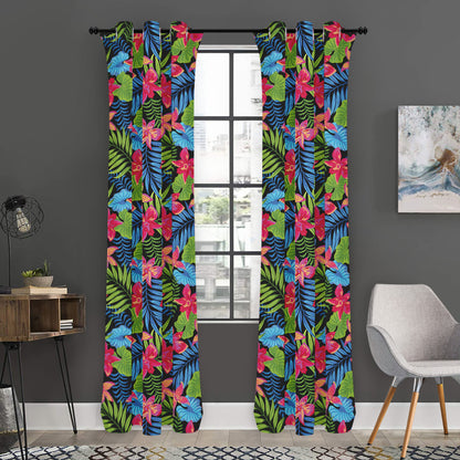 Hawaiian Floral Pattern Print Curtain