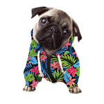 Hawaiian Floral Pattern Print Dog Zip Up Hoodie