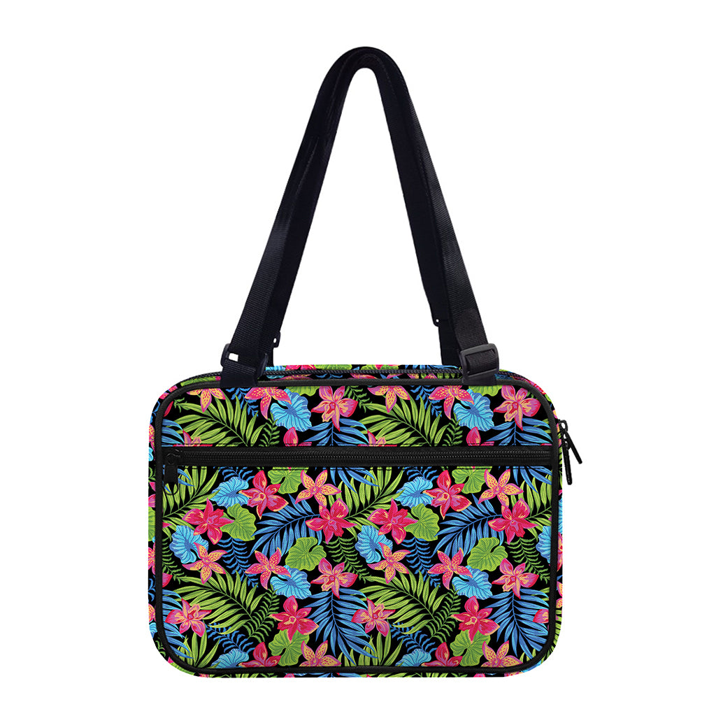 Hawaiian Floral Pattern Print Double Strap Bible Bag