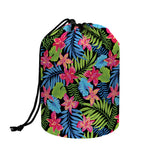 Hawaiian Floral Pattern Print Drawstring Makeup Bag