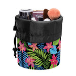 Hawaiian Floral Pattern Print Drawstring Makeup Bag
