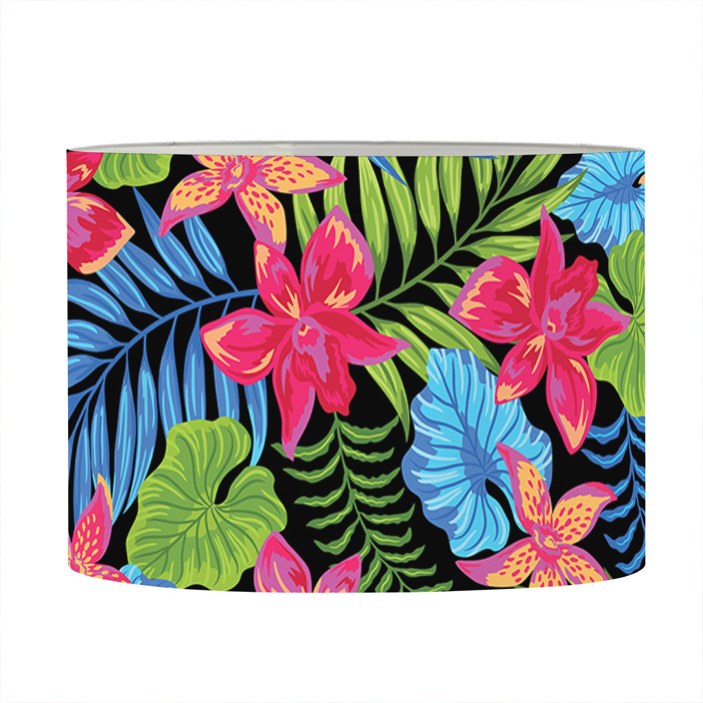 Hawaiian Floral Pattern Print Drum Lamp Shade