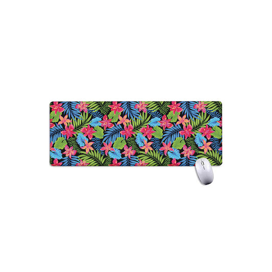 Hawaiian Floral Pattern Print Extended Mouse Pad
