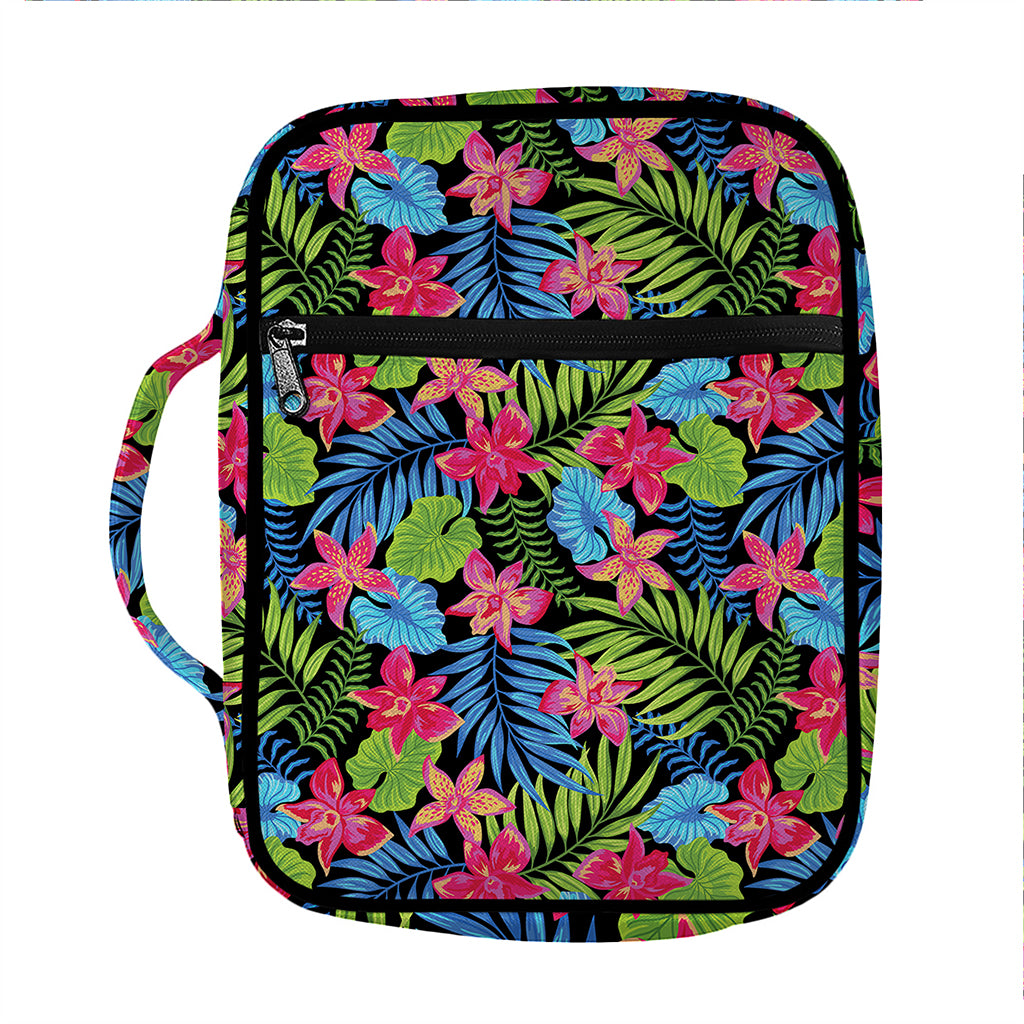 Hawaiian Floral Pattern Print Front Pocket Bible Bag