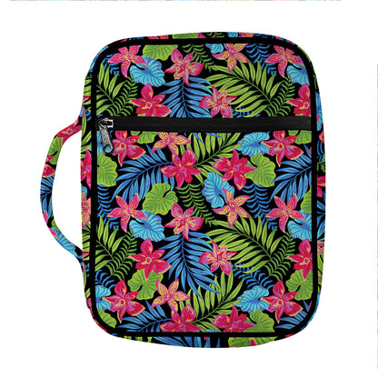 Hawaiian Floral Pattern Print Front Pocket Bible Bag
