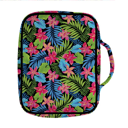 Hawaiian Floral Pattern Print Front Pocket Bible Bag
