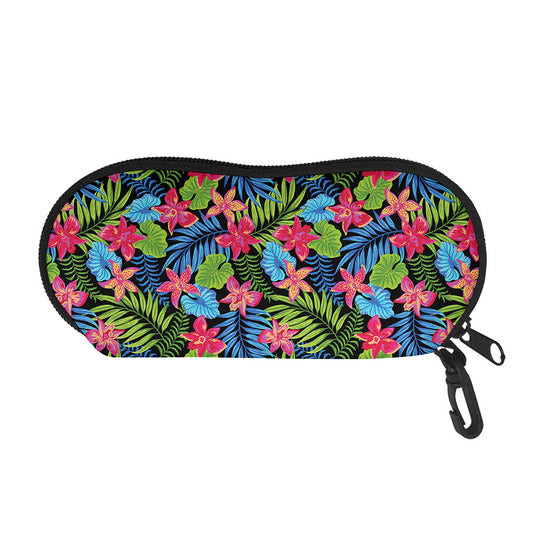 Hawaiian Floral Pattern Print Glasses Case