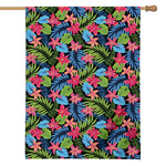Hawaiian Floral Pattern Print House Flag