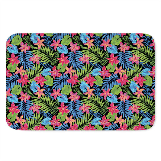 Hawaiian Floral Pattern Print Indoor Door Mat