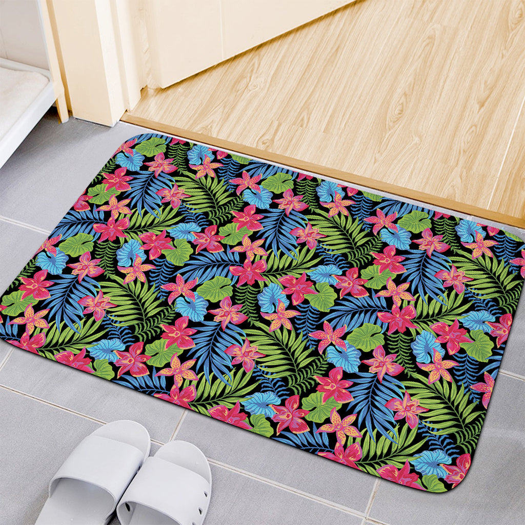 Hawaiian Floral Pattern Print Indoor Door Mat