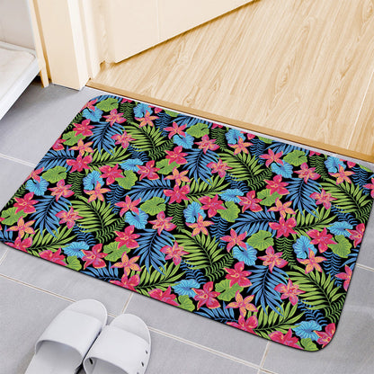 Hawaiian Floral Pattern Print Indoor Door Mat