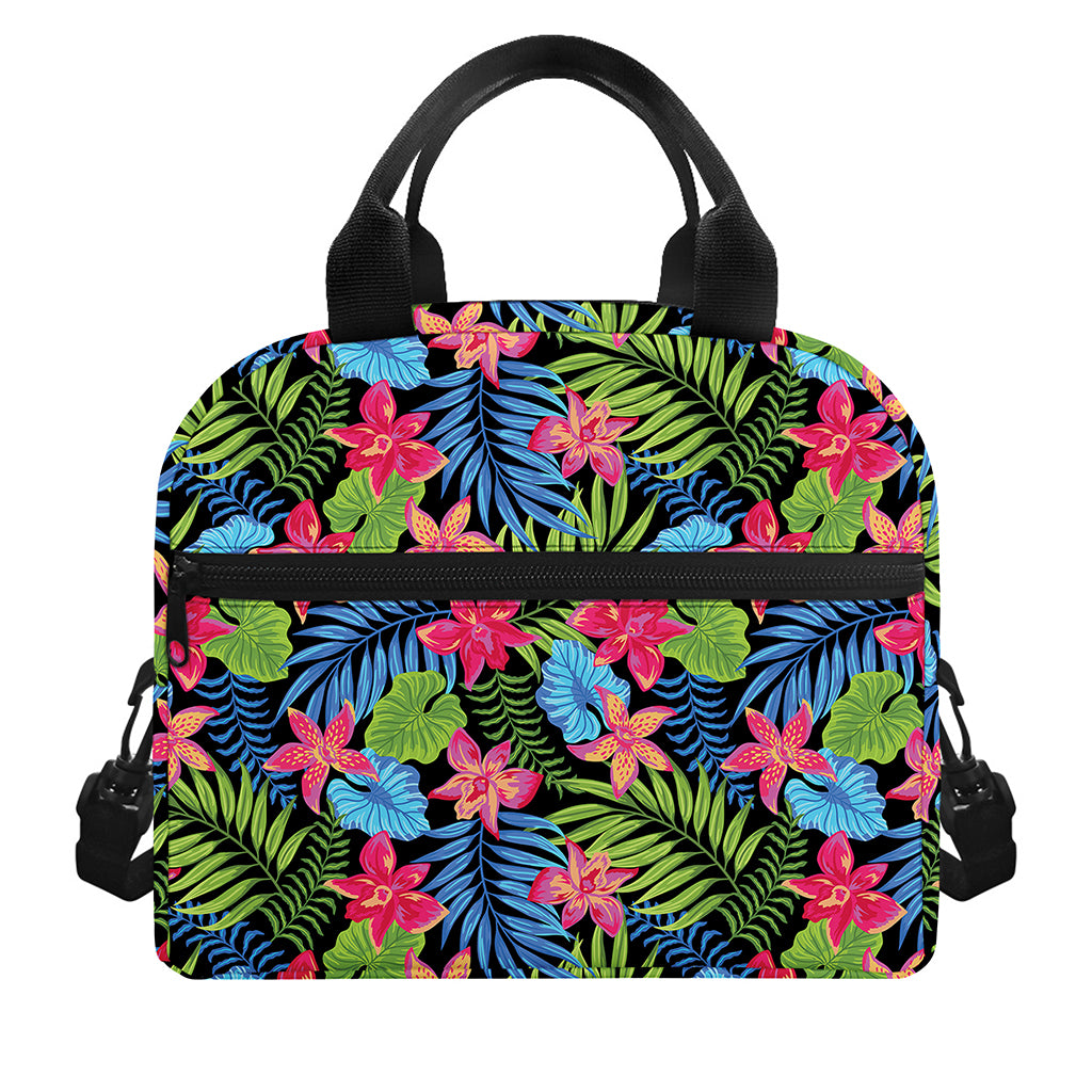 Hawaiian Floral Pattern Print Insulated Lunch Bag
