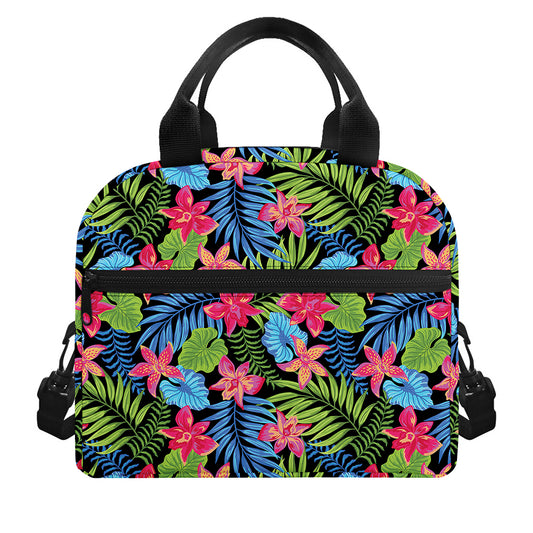Hawaiian Floral Pattern Print Insulated Lunch Bag