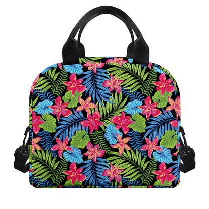 Hawaiian Floral Pattern Print Insulated Lunch Bag