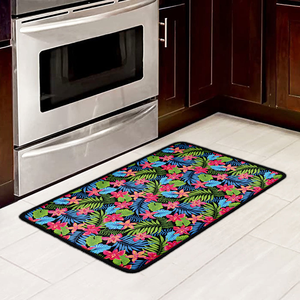 Hawaiian Floral Pattern Print Kitchen Mat