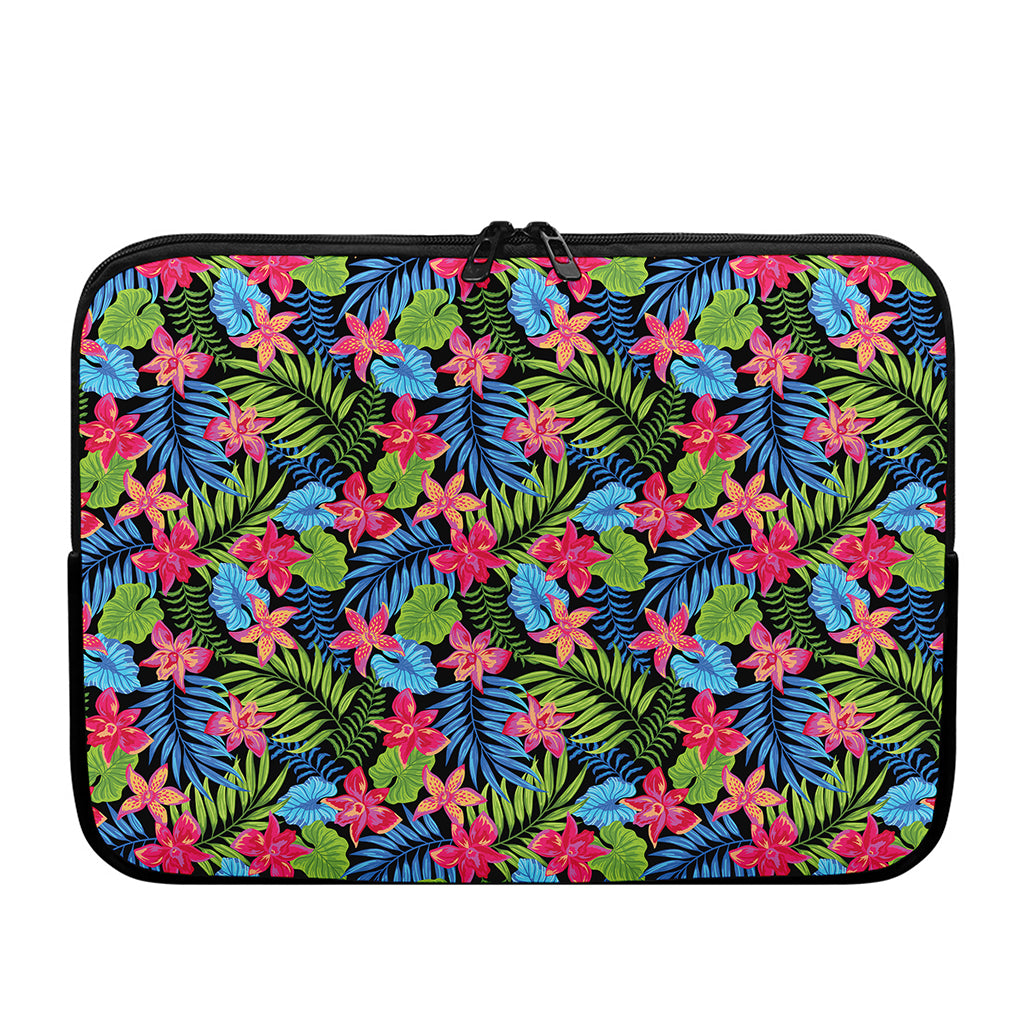 Hawaiian Floral Pattern Print Laptop Sleeve