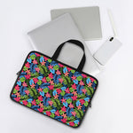 Hawaiian Floral Pattern Print Laptop Sleeve With Handle