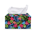 Hawaiian Floral Pattern Print Leather Tissue Box Cover