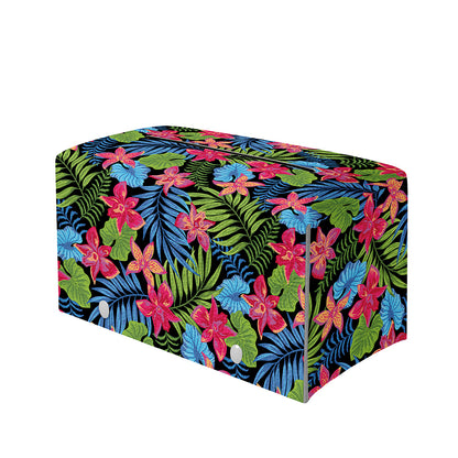 Hawaiian Floral Pattern Print Leather Tissue Box Cover