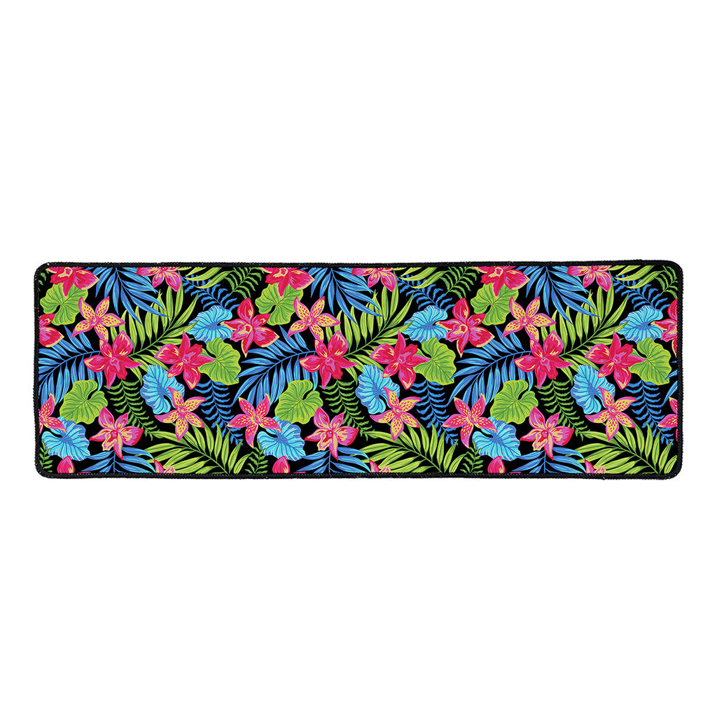 Hawaiian Floral Pattern Print Long Kitchen Mat