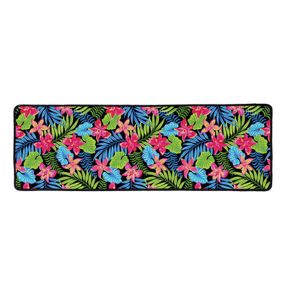 Hawaiian Floral Pattern Print Long Kitchen Mat