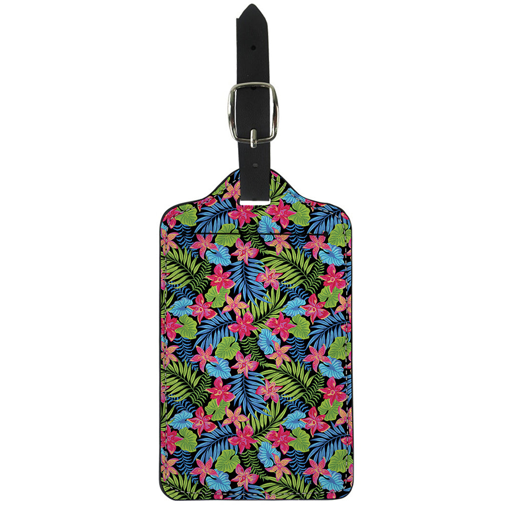 Hawaiian Floral Pattern Print Luggage Tag