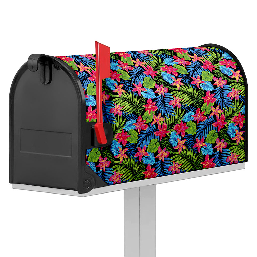 Hawaiian Floral Pattern Print Mailbox Cover