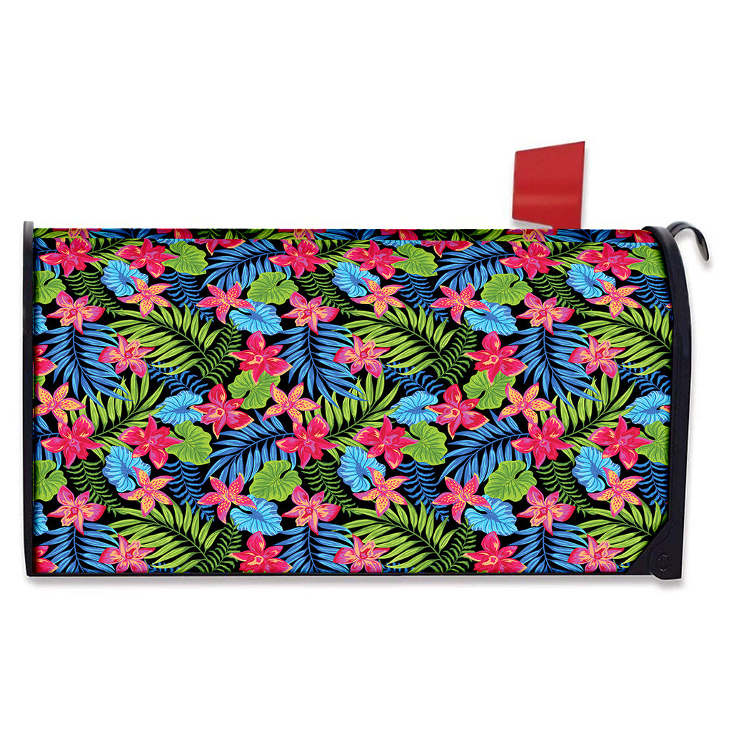 Hawaiian Floral Pattern Print Mailbox Cover