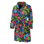 Hawaiian Floral Pattern Print Men's Bathrobe