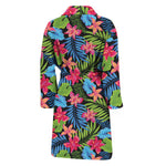 Hawaiian Floral Pattern Print Men's Bathrobe