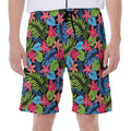 Hawaiian Floral Pattern Print Men's Beach Shorts