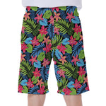 Hawaiian Floral Pattern Print Men's Beach Shorts