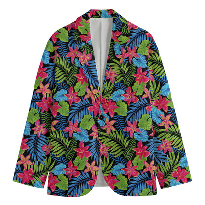 Hawaiian Floral Pattern Print Men's Blazer