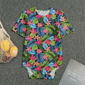 Hawaiian Floral Pattern Print Men's Bodysuit