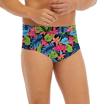 Hawaiian Floral Pattern Print Men's Briefs