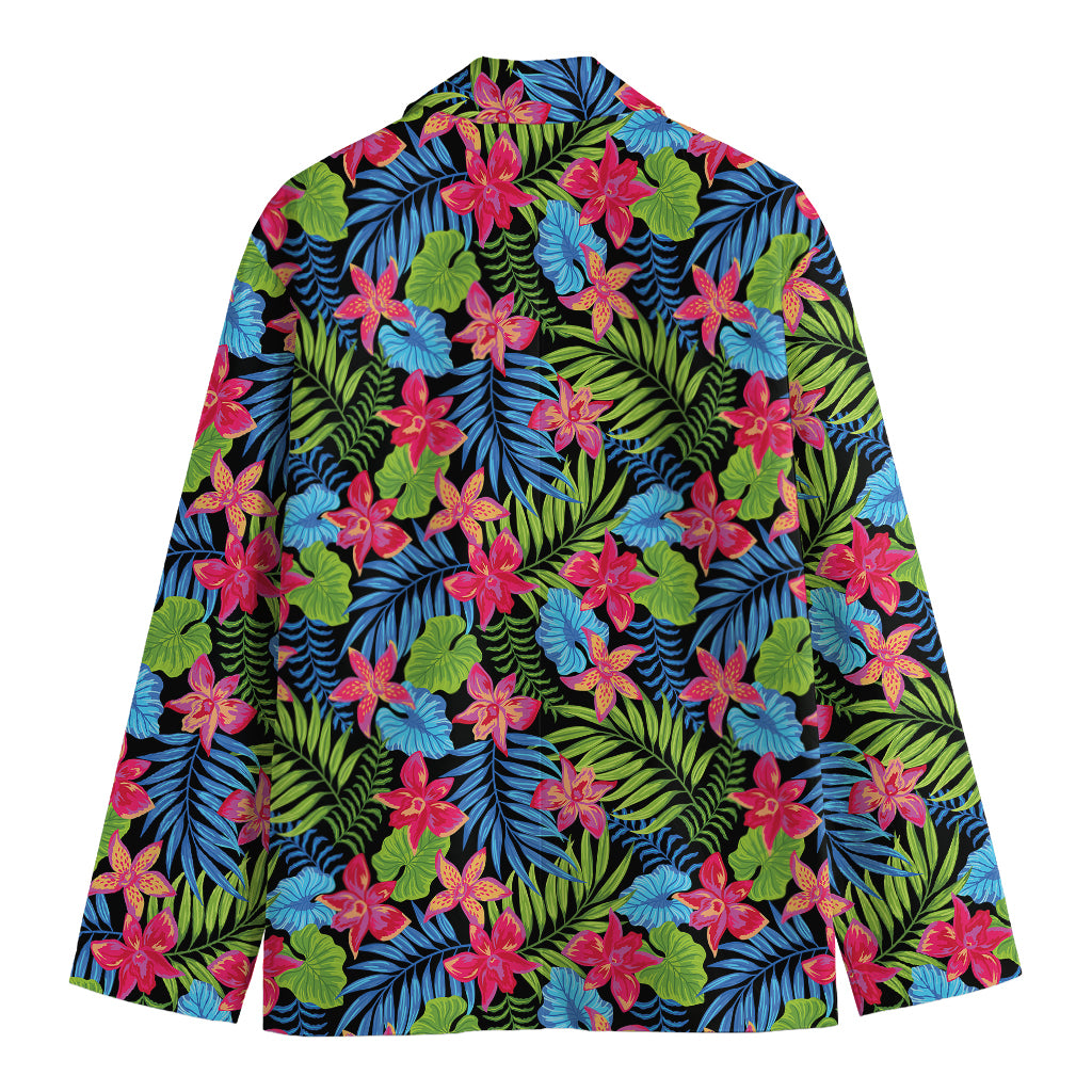 Hawaiian Floral Pattern Print Men's Cotton Blazer
