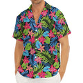 Hawaiian Floral Pattern Print Men's Deep V-Neck Shirt