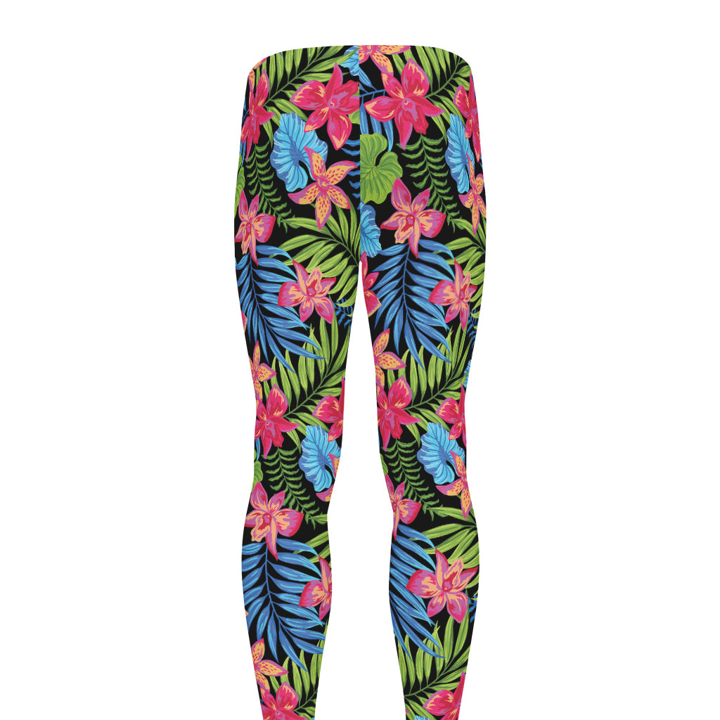 Hawaiian Floral Pattern Print Men's leggings