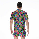 Hawaiian Floral Pattern Print Men's Rompers