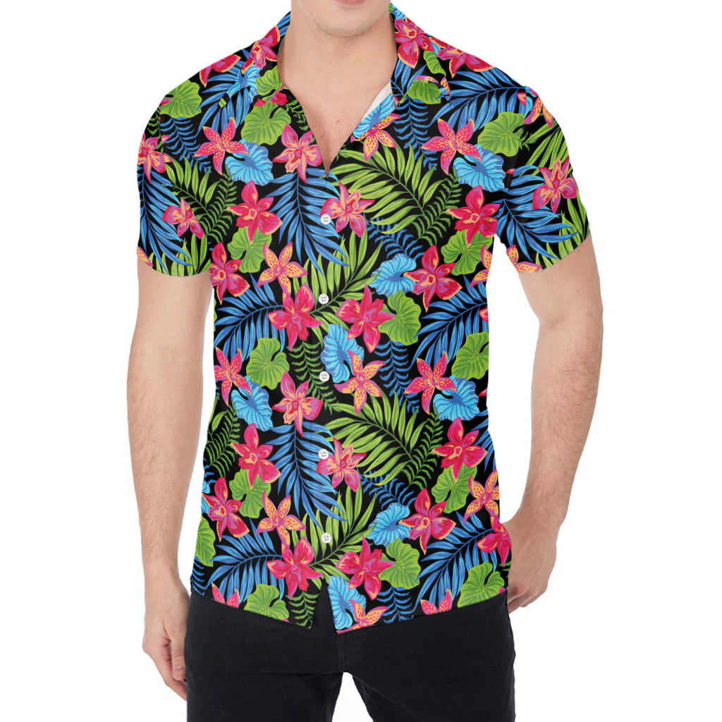 Hawaiian Floral Pattern Print Men's Shirt