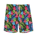 Hawaiian Floral Pattern Print Men's Athletic Shorts