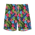 Hawaiian Floral Pattern Print Men's Sports Shorts