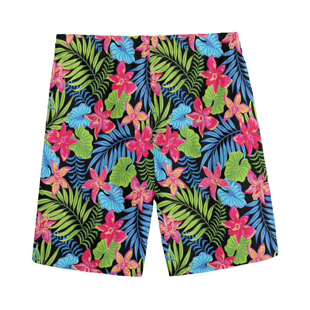 Hawaiian Floral Pattern Print Men's Sports Shorts