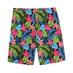 Hawaiian Floral Pattern Print Men's Sports Shorts