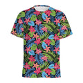 Hawaiian Floral Pattern Print Men's Athletic T-Shirt