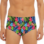 Hawaiian Floral Pattern Print Men's Triangle Swim Briefs
