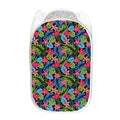 Hawaiian Floral Pattern Print Mesh Laundry Hamper